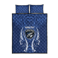 Auckland 2026 Rugby Custom Quilt Bed Set NZ Maori Silver Fern