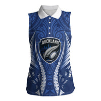 Auckland 2026 Rugby Custom Women Sleeveless Polo Shirt NZ Maori Silver Fern