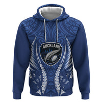 Auckland 2026 Rugby Custom Zip Hoodie NZ Maori Silver Fern LT14 Pullover Hoodie Blue - Polynesian Pride
