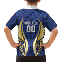 Bay of Plenty 2026 Rugby Custom Family Matching Off The Shoulder Long Sleeve Dress and Hawaiian Shirt NZ Maori Silver Fern LT14 - Polynesian Pride