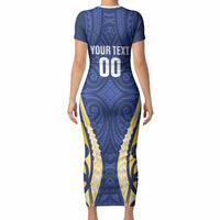 Bay of Plenty 2026 Rugby Custom Short Sleeve Bodycon Dress NZ Maori Silver Fern LT14 - Polynesian Pride