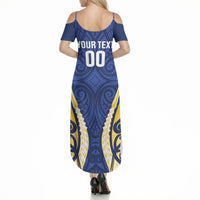 Bay of Plenty 2026 Rugby Custom Summer Maxi Dress NZ Maori Silver Fern LT14 - Polynesian Pride