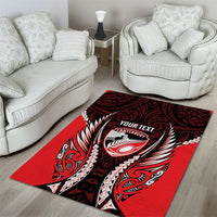 Canterbury 2026 Rugby Custom Area Rug NZ Maori Silver Fern