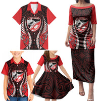 Canterbury 2026 Rugby Custom Family Matching Puletasi and Hawaiian Shirt NZ Maori Silver Fern LT14 - Polynesian Pride