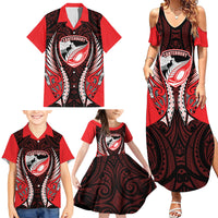 Canterbury 2026 Rugby Custom Family Matching Summer Maxi Dress and Hawaiian Shirt NZ Maori Silver Fern LT14 - Polynesian Pride