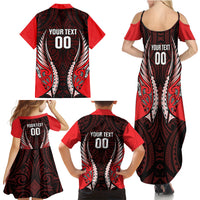 Canterbury 2026 Rugby Custom Family Matching Summer Maxi Dress and Hawaiian Shirt NZ Maori Silver Fern LT14 - Polynesian Pride