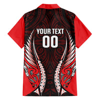 Canterbury 2026 Rugby Custom Family Matching Summer Maxi Dress and Hawaiian Shirt NZ Maori Silver Fern LT14 Dad's Shirt - Long Sleeve Red - Polynesian Pride
