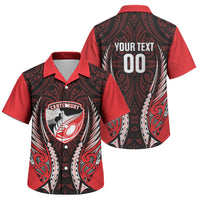 Canterbury 2026 Rugby Custom Family Matching Tank Maxi Dress and Hawaiian Shirt NZ Maori Silver Fern LT14 Son's Shirt Red - Polynesian Pride