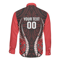Canterbury 2026 Rugby Custom Long Sleeve Button Shirt NZ Maori Silver Fern LT14 - Polynesian Pride