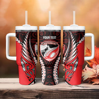 Canterbury 2026 Rugby Custom Tumbler With Handle NZ Maori Silver Fern LT14 - Polynesian Pride