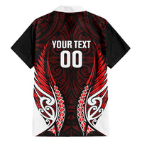 Counties Manukau 2026 Rugby Custom Family Matching Puletasi and Hawaiian Shirt NZ Maori Silver Fern LT14 Dad's Shirt - Long Sleeve Red - Polynesian Pride