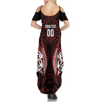 Counties Manukau 2026 Rugby Custom Family Matching Summer Maxi Dress and Hawaiian Shirt NZ Maori Silver Fern LT14 - Polynesian Pride