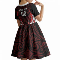 Counties Manukau 2026 Rugby Custom Kid Short Sleeve Dress NZ Maori Silver Fern LT14 - Polynesian Pride
