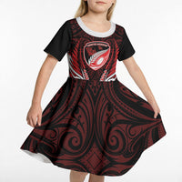 Counties Manukau 2026 Rugby Custom Kid Short Sleeve Dress NZ Maori Silver Fern LT14 - Polynesian Pride