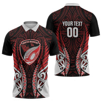 Counties Manukau 2026 Rugby Custom Zipper Polo Shirt NZ Maori Silver Fern