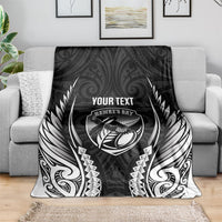 Hawke's Bay 2026 Rugby Custom Blanket NZ Maori Silver Fern