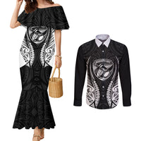 Hawke's Bay 2026 Rugby Custom Couples Matching Mermaid Dress and Long Sleeve Button Shirt NZ Maori Silver Fern
