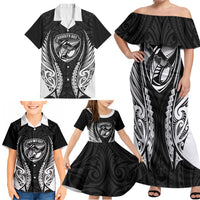 Hawke's Bay 2026 Rugby Custom Family Matching Off Shoulder Maxi Dress and Hawaiian Shirt NZ Maori Silver Fern LT14 - Polynesian Pride