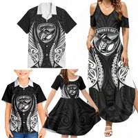 Hawke's Bay 2026 Rugby Custom Family Matching Summer Maxi Dress and Hawaiian Shirt NZ Maori Silver Fern LT14 - Polynesian Pride