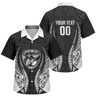 Hawke's Bay 2026 Rugby Custom Family Matching Summer Maxi Dress and Hawaiian Shirt NZ Maori Silver Fern LT14 Son's Shirt Black - Polynesian Pride
