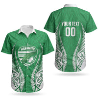 Manawatu 2026 Rugby Custom Couples Matching Long Sleeve Bodycon Dress and Hawaiian Shirt NZ Maori Silver Fern LT14 - Polynesian Pride