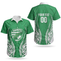 Manawatu 2026 Rugby Custom Couples Matching Short Sleeve Bodycon Dress and Hawaiian Shirt NZ Maori Silver Fern LT14 - Polynesian Pride
