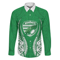 Manawatu 2026 Rugby Custom Family Matching Puletasi and Hawaiian Shirt NZ Maori Silver Fern LT14 Daughter's Dress Green - Polynesian Pride