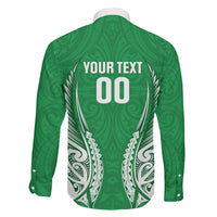 Manawatu 2026 Rugby Custom Family Matching Puletasi and Hawaiian Shirt NZ Maori Silver Fern LT14 Son's Shirt Green - Polynesian Pride