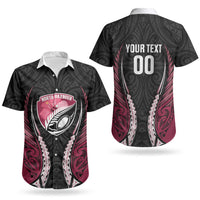 North Harbour 2026 Rugby Custom Couples Matching Puletasi and Hawaiian Shirt NZ Maori Silver Fern LT14 - Polynesian Pride
