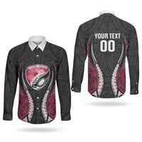North Harbour 2026 Rugby Custom Couples Matching Summer Maxi Dress and Long Sleeve Button Shirt NZ Maori Silver Fern LT14 - Polynesian Pride