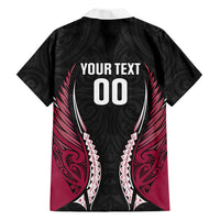 North Harbour 2026 Rugby Custom Family Matching Mermaid Dress and Hawaiian Shirt NZ Maori Silver Fern LT14 Dad's Shirt - Long Sleeve Maroon - Polynesian Pride