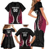 North Harbour 2026 Rugby Custom Family Matching Short Sleeve Bodycon Dress and Hawaiian Shirt NZ Maori Silver Fern LT14 - Polynesian Pride