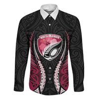 North Harbour 2026 Rugby Custom Family Matching Tank Maxi Dress and Hawaiian Shirt NZ Maori Silver Fern LT14 Daughter's Dress Maroon - Polynesian Pride