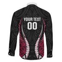 North Harbour 2026 Rugby Custom Family Matching Tank Maxi Dress and Hawaiian Shirt NZ Maori Silver Fern LT14 Son's Shirt Maroon - Polynesian Pride