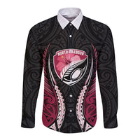 North Harbour 2026 Rugby Custom Long Sleeve Button Shirt NZ Maori Silver Fern