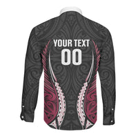 North Harbour 2026 Rugby Custom Long Sleeve Button Shirt NZ Maori Silver Fern LT14 - Polynesian Pride