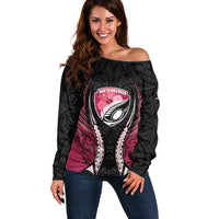 North Harbour 2026 Rugby Custom Off Shoulder Sweater NZ Maori Silver Fern