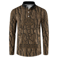 Kioranga Moriori New Zealand Button Sweatshirt Kopi Rakau Carving Art LT14 Brown - Polynesian Pride