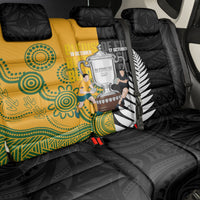 New Zealand Australia Rugby Bledisloe 2026 Back Car Seat Cover Champion Trophy Maori Aboriginal Art LT14 - Polynesian Pride