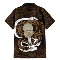 Gold New Zealand Eel Family Matching Mermaid Dress and Hawaiian Shirt Aotearoa Maori Tuna With Kotiate Weapon LT14 - Polynesian Pride