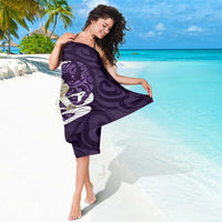 Purple New Zealand Eel Sarong Aotearoa Maori Tuna With Kotiate Weapon LT14 - Polynesian Pride