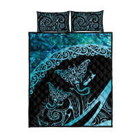 New Zealand Stingray Quilt Bed Set Aotearoa Whai With Maori Paua Shell LT14 - Polynesian Pride
