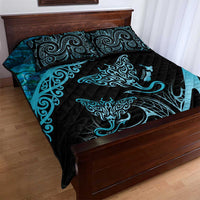 New Zealand Stingray Quilt Bed Set Aotearoa Whai With Maori Paua Shell LT14 - Polynesian Pride