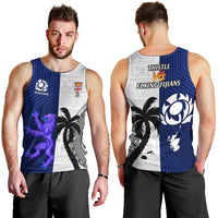 Fiji And Scotland Rugby Men Tank Top Fijian Tapa Pattern With Thistle LT14 - Polynesian Pride
