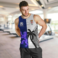 Fiji And Scotland Rugby Men Tank Top Fijian Tapa Pattern With Thistle LT14 - Polynesian Pride