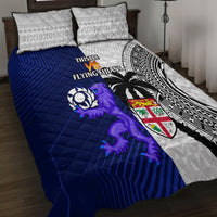 Fiji And Scotland Rugby Quilt Bed Set Fijian Tapa Pattern With Thistle LT14 - Polynesian Pride