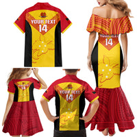 Custom Papua New Guinea Rubgby Family Matching Mermaid Dress and Hawaiian Shirt Pacific 2023 Go PNG Kumuls LT14 - Polynesian Pride