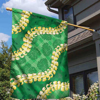 Green Palaka Hawaii Mele Kalikimaka Garden Flag Ohia Lehua Monstera Puakenikeni Lei LT14 - Polynesian Pride