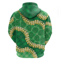 Green Palaka Hawaii Mele Kalikimaka Hoodie Ohia Lehua Monstera Puakenikeni Lei LT14 - Polynesian Pride