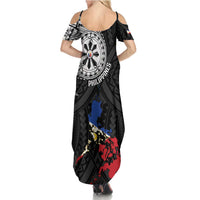 Philippines Strong Summer Maxi Dress Filipino Map Polynesian Tattoo - Polynesian Pride